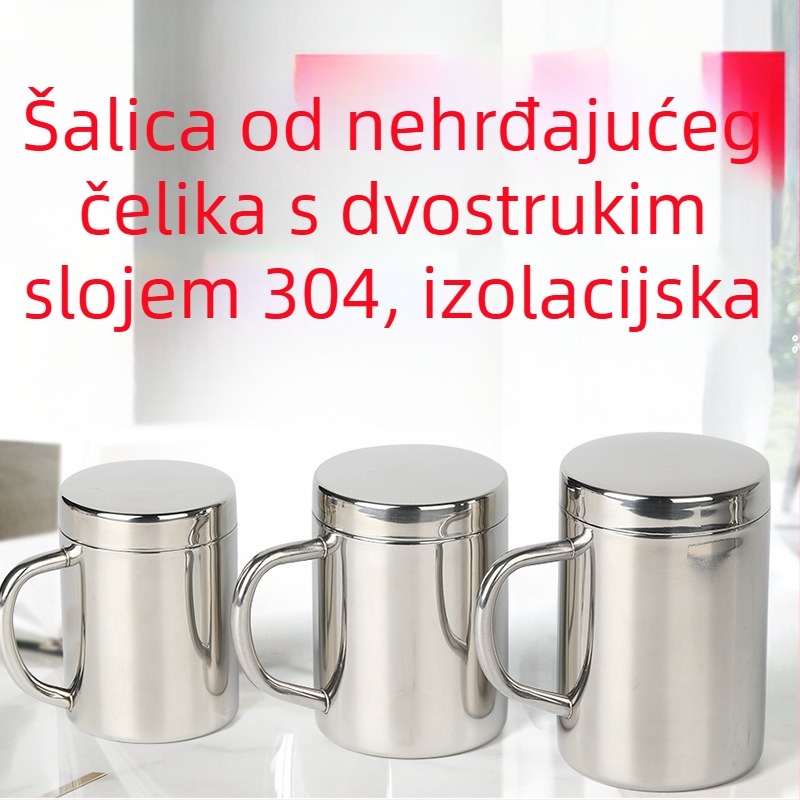 Really 304 nehrđajući čelik izolirana dvostruko-izolirana šalica s drškom, kineski stil