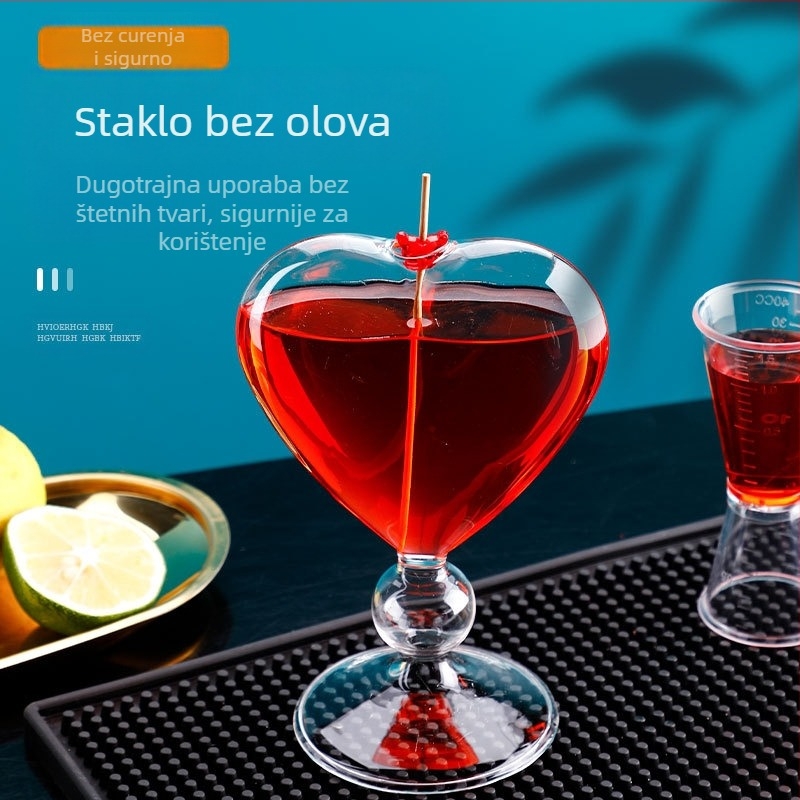 Two Bar čaša za koktel u obliku srca, japanski stil, otisnuto logo, čaša za vino