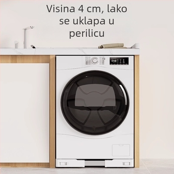 Ultra-tanka ugrađena baza za perilicu rublja s podignutim okvirom — nehrđajući čelik, protuklizna, pokretna, 1 sloj.