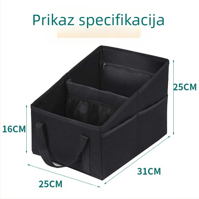 Auto kutija za skladištenje za vanjski roštilj, s uklonjivom ručkom, uz uštedu prostora, vodootporna, 15L, Oxford tkanina