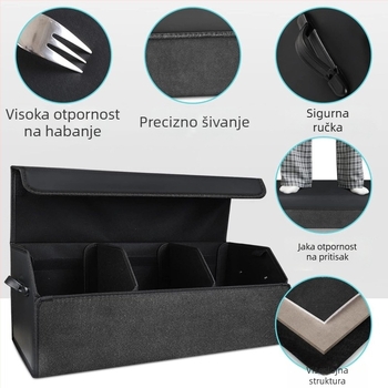 Kožna kutija za pohranu u prtljažniku automobila, sklopiva, velika kapaciteta 70 L