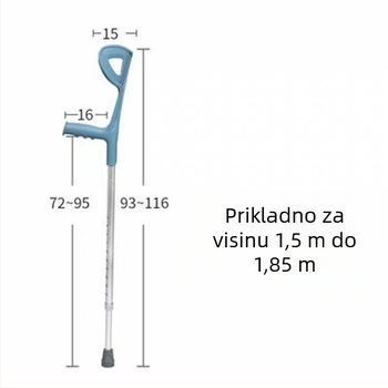 Mank za podlakticu od aluminijske legure, dizajn s jednim rukom, protuklizne, proširivo i prilagodljivo, model ZG01