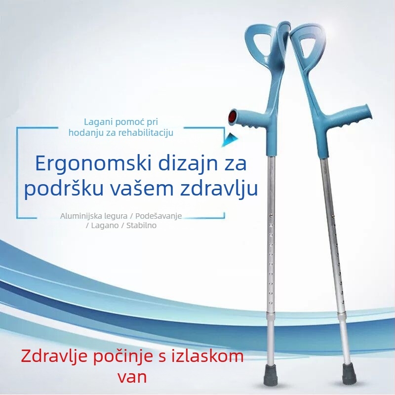 Mank za podlakticu od aluminijske legure, dizajn s jednim rukom, protuklizne, proširivo i prilagodljivo, model ZG01