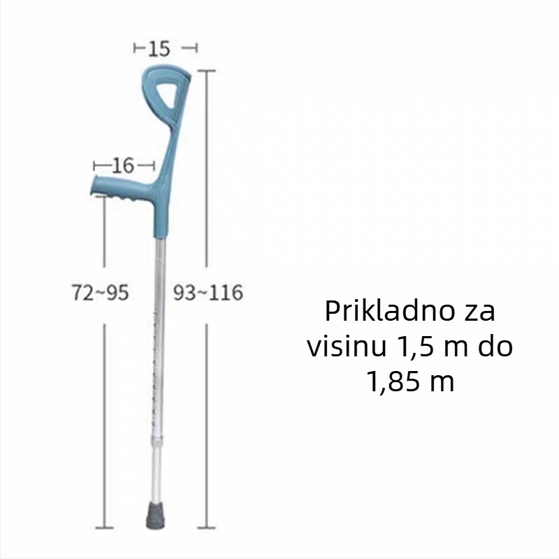 Mank za podlakticu od aluminijske legure, dizajn s jednim rukom, protuklizne, proširivo i prilagodljivo, model ZG01