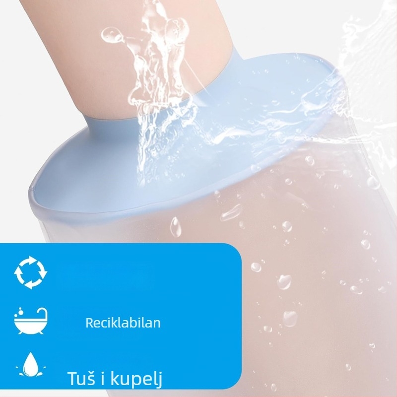 Silikonska postoperativna zaštita za kupanje noge – vodootporni model potkoljenice (Materijal: silikon; Funkcija: vodootpornost; Model: potkoljenica; Težina: 100 g; Namjena: postoperativno kupanje ozljeda i prijeloma noge)