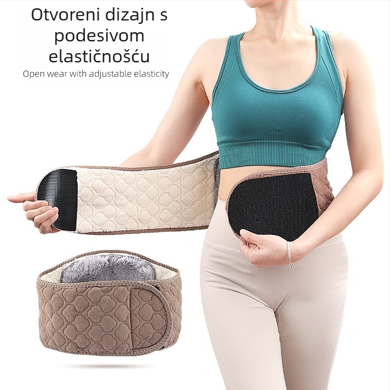 Prošiveni trostruki topli pojas za struk s fleece podstavom, Velcro zatvarač, zaštita struka za jesen i zimu