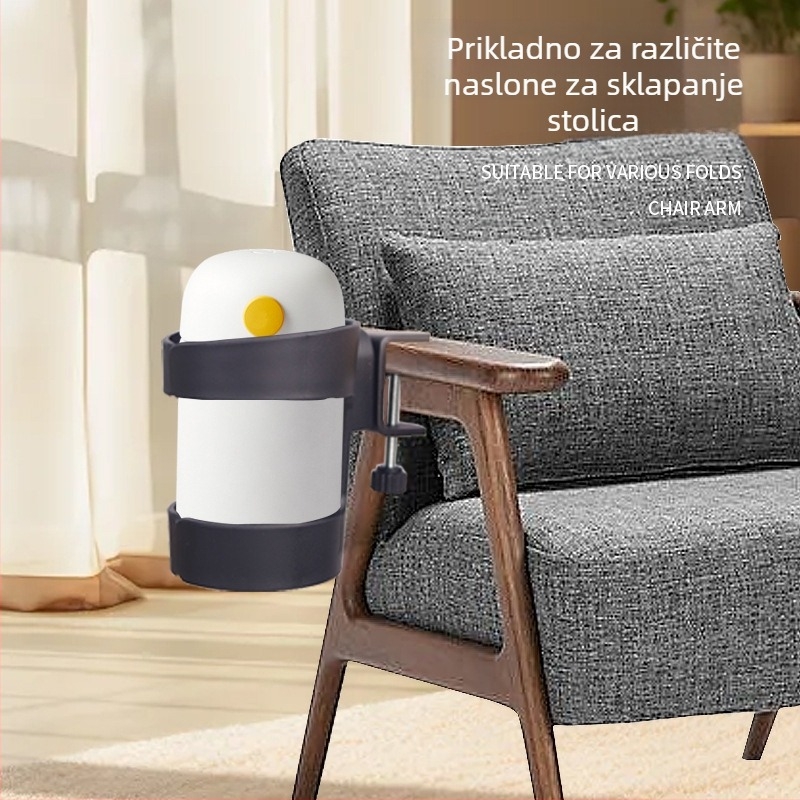 Držač čaše i olovke na radnom stolu s pričvršćivanjem na rub stola, plastika, moderan minimalistički stil, jedinstvena konfiguracija, težina 120 g