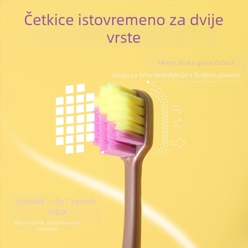 Četkica za zube za odrasle s mekanim vlaknima, pakiranje 5 komada, model 1111