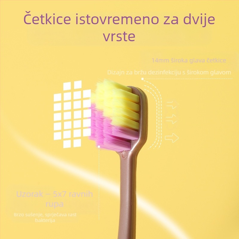 Četkica za zube za odrasle s mekanim vlaknima, pakiranje 5 komada, model 1111