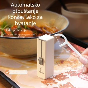 Prijenosna kutija za zubni konac s automatskim izbacivanjem, tip pritisk, za jednokratnu upotrebu, 80–100 kom