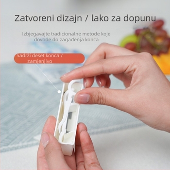 Prijenosna kutija za zubni konac s automatskim izbacivanjem, tip pritisk, za jednokratnu upotrebu, 80–100 kom