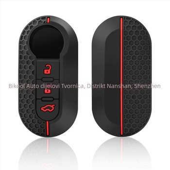 Silikonska futrola za ključ Fiat 500, preklopna s 3 tipke, otvoren dizajn