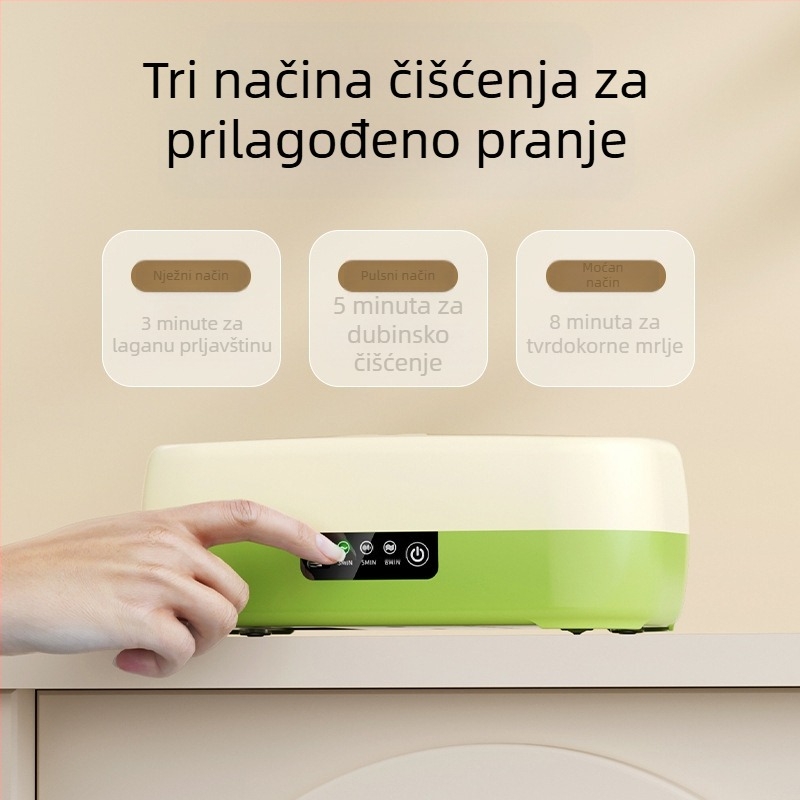 Čistač naočala i nakita — kompaktan, automatski, prijenosni; napajanje USB, suha baterija ili punjenje; napon 3,7 V; snaga 0,5 W; model QX-051; mehanički način rada
