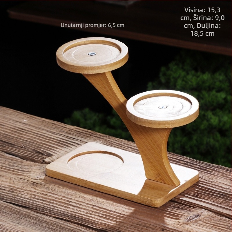 Bambusna posuda za biljke s bazom za mini pejzaž – moderni minimalistički stil, materijal: bambus