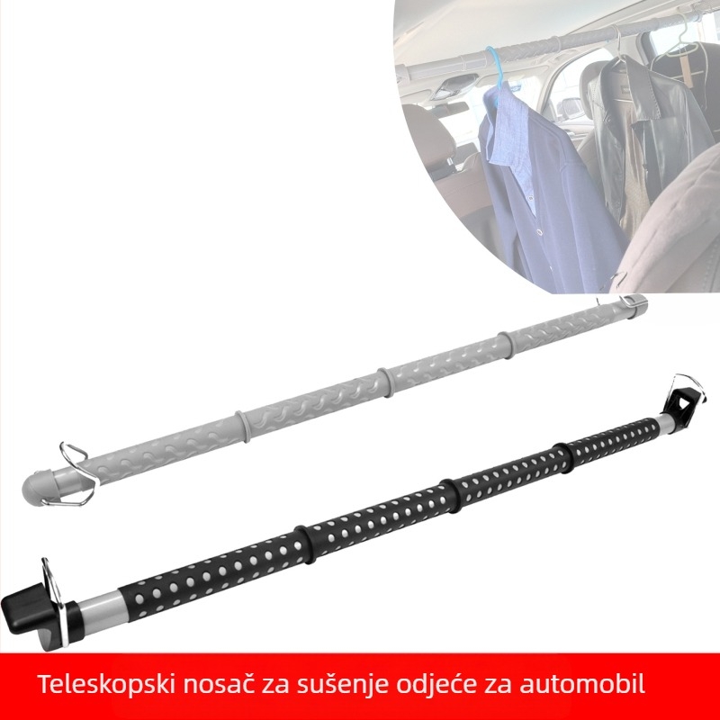 XS009 Izvlačna šipka za sušenje odjeće u automobilu — gumeno i čelično cijev, prilagodljiva
