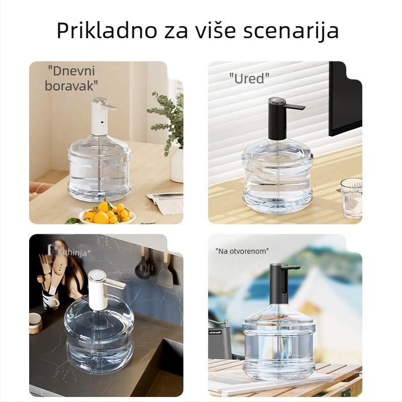 Mini punjač vode s dispenserom za flaširanu vodu, model AH-068, dodirna aktivacija, 8 W, 3.7 V