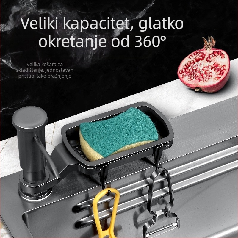 Dozator sapuna s produženim cijevi za kuhinju (Veliki kapacitet, ručni pritisak, ABS, moderni minimalistički stil, Hongfeng)