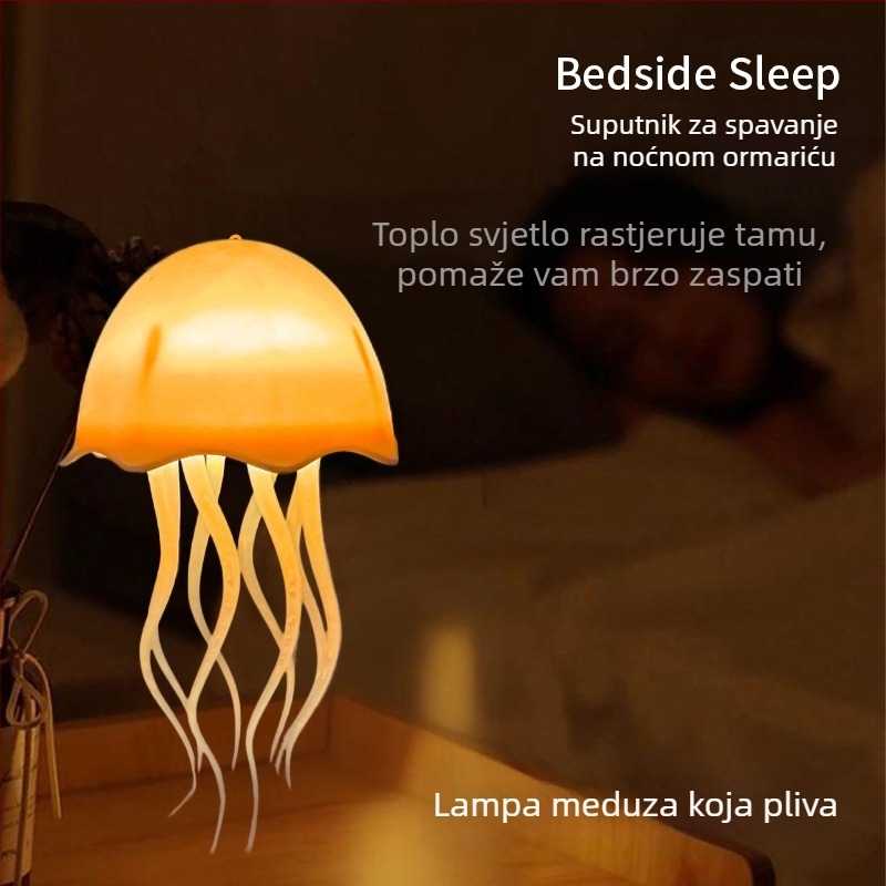 Nova RGB lampa u obliku meduze za ambijentalno osvjetljenje, kreativna noćna lampica sa glasovnim upravljanjem, dinamička meduza za noćni stol