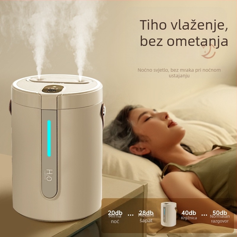 Kućni ovlaživač zraka s velikim raspršivanjem magle, za spavaću sobu, digitalni zaslon, USB prijenosni, stolni ovlaživač s velikim kapacitetom