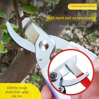 Prijenosni vanjski oštrač za vrtne škare i nože — cementirani karbid, dvostrano namjenski brusni kamen, prilagodljivo obrađivanje