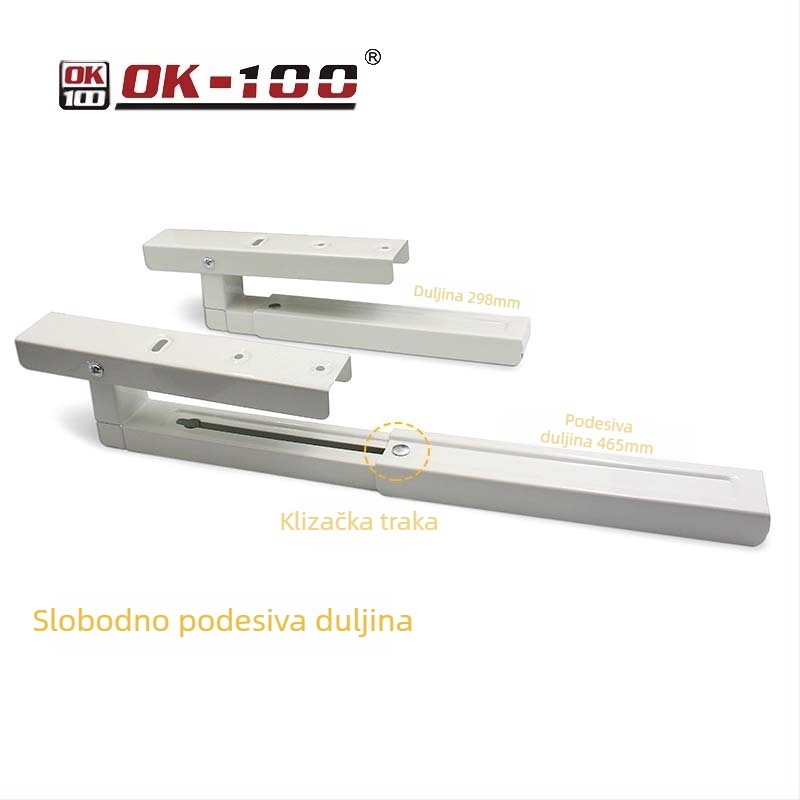Zidni rega za skladištenje mikrovalne s teleskopskim sklopnim držačem — Materijal: hladno valjani čelik; Marka: OK-100/Yochi; Model: Telescopic Folding Bracket; Namjena: Polica za mikrovalnu pećnicu; Stil: Moderno jednostavno