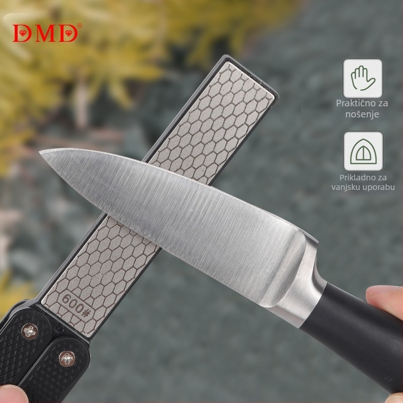DMD oštrenje noževa u obliku ventilatora, dvostrano, sklopivo, prenosno za vanjsku upotrebu, emery abraziv, zrnatost 400/600