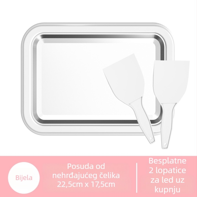 Stroj za sladoled od nehrđajućeg čelika, pravokutnog oblika, kapacitet 301-500 ml, bez napajanja, prilagodljivo procesiranje