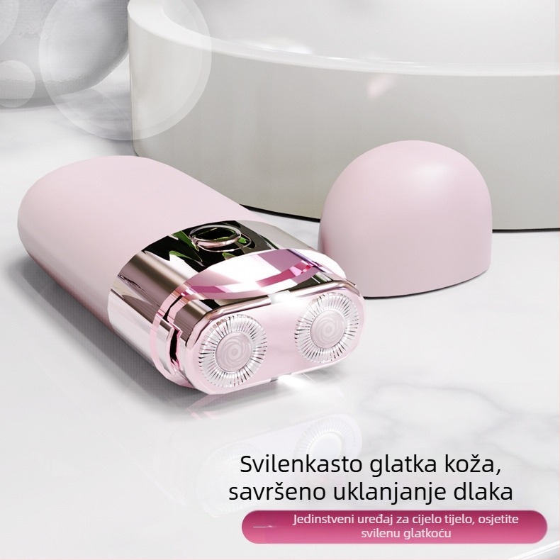 Ženski električni brijač sa svjetlom, za cijelo tijelo, 2 glave za brijanje, USB/električno napajanje, model 9103