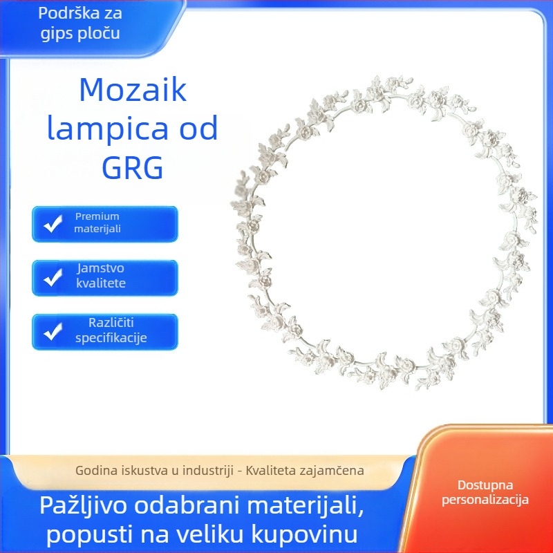 Gips opora za gredu s polukružnim lukom — gips ukrasi, reljefni stil, moderna jednostavnost