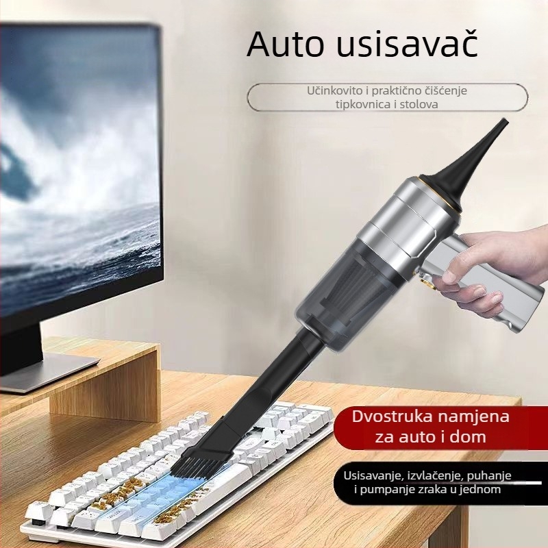 Bežični ručni usisavač za automobil, snažan, punjiv, mokro i suho čišćenje