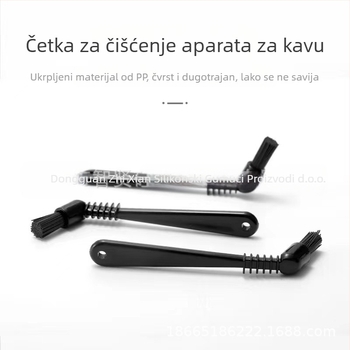 Četka za čišćenje stroja za kavu, mekane dlačice, plastična, dvostruka glava, za čišćenje glave za pripremu i mlinca
