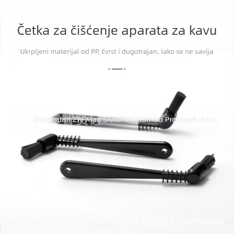 Četka za čišćenje stroja za kavu, mekane dlačice, plastična, dvostruka glava, za čišćenje glave za pripremu i mlinca
