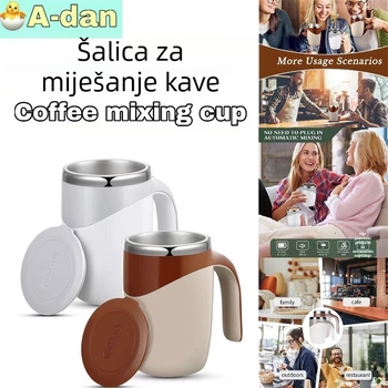 Šalica za kavu od nehrđajućeg čelika s automatskim magnetskim miješanjem, električno miješenje, težina 0,5 kg, mogućnost prilagođenog logotipa