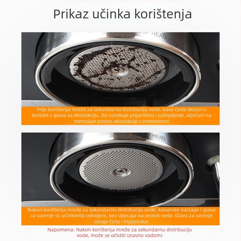 Talijanski aparat za kavu: visokokvalitetna nehrđajuća čelika; sekundarna mreža za distribuciju vode; porijeklo Guangdong; upute: nema.