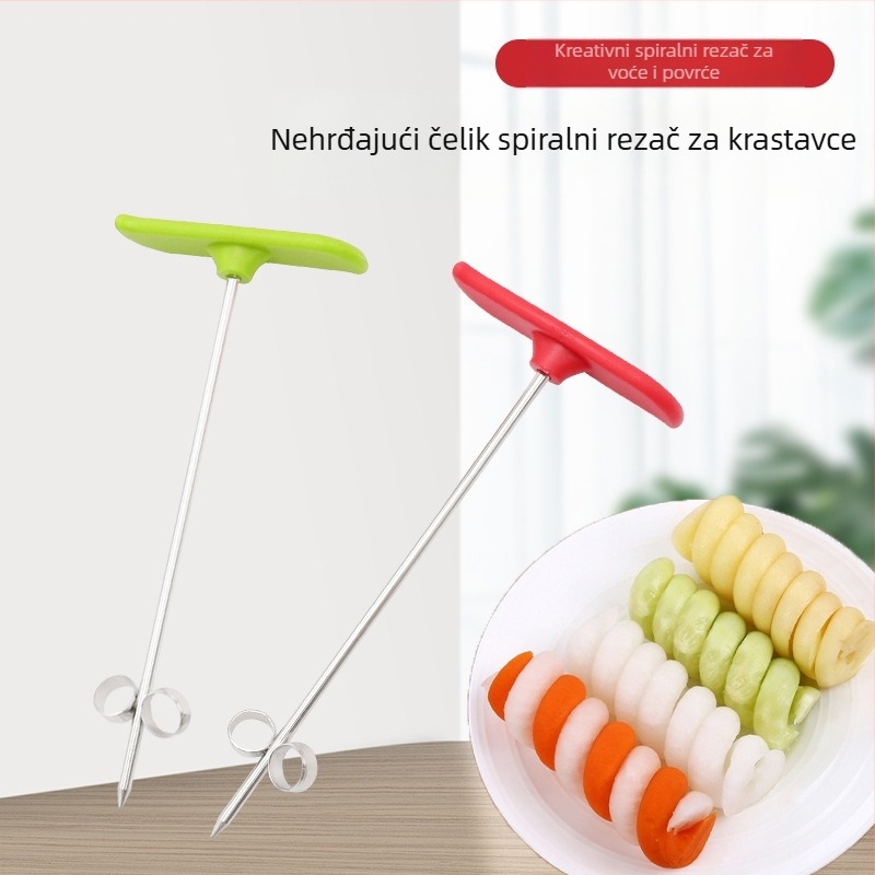 Chef Ji Qixiu Nehrđajući čelik + PP Višenamjenski rezač za povrće sa spiralnim valjkom i rezačem za krastavce