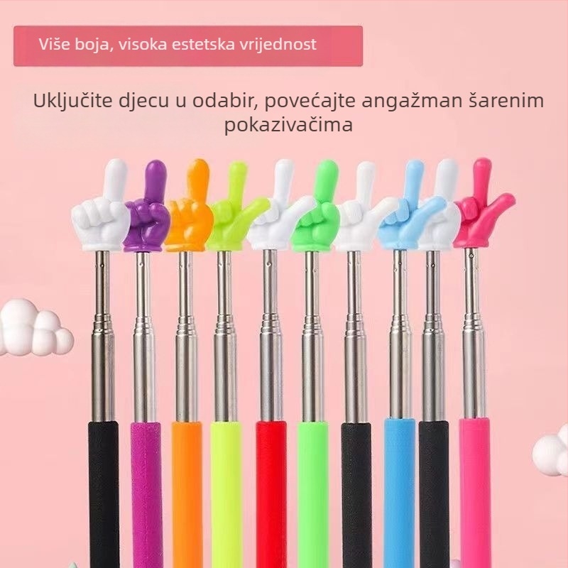 Teleskopska pokazivač za čitanje prsta od nehrđajućeg čelika za nastavu
