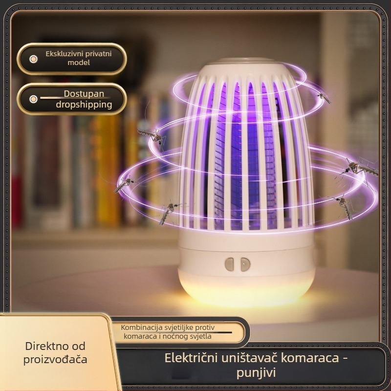 WD-818 USB punjivi električni ubijač komaraca, kućna noćna lampica, retro stil, ugrađena baterija 1001–1600 mAh, pokrivenost 21–30 m²