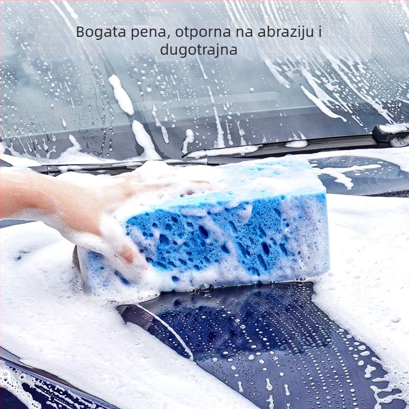 Meiluo Jie Debela spužva za pranje automobila s visokim pjenjem – veliki blok s mrežastim uzorkom od morske alge za čišćenje auta