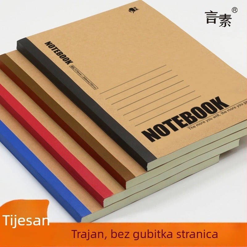 Bilježnica s ljepilnim povezom, papirnati omot, 180 stranica, 70 g/m² papir, poslovni uredski stil