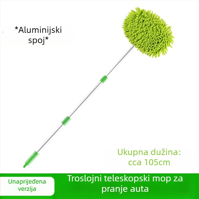 Teleskopski trodjelni mop za pranje auta (aluminijska legura; nehrđajući čelik) – Wenze