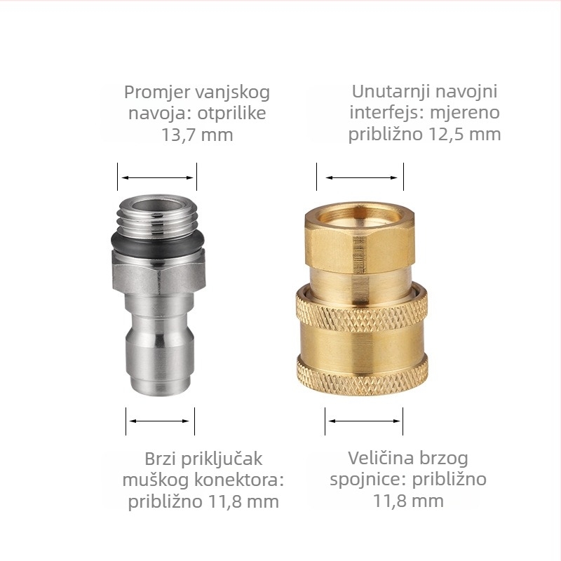 Brzi konektor za glavu pištole za pranje automobila, labav spoj, navoj M14x1.5, čisto bakreno spojno tijelo, Baojing