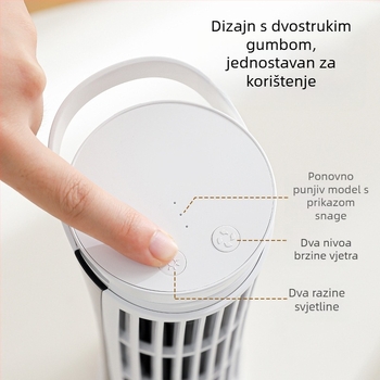 QY USB ventilator bez lopatica, 5V, mini toranj, stolni s lampom