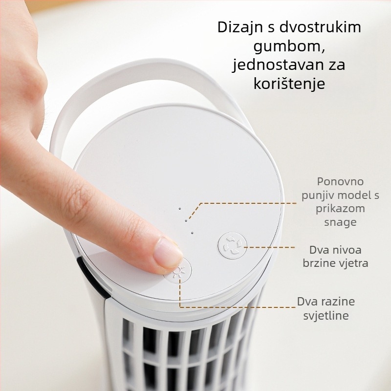 QY USB ventilator bez lopatica, 5V, mini toranj, stolni s lampom