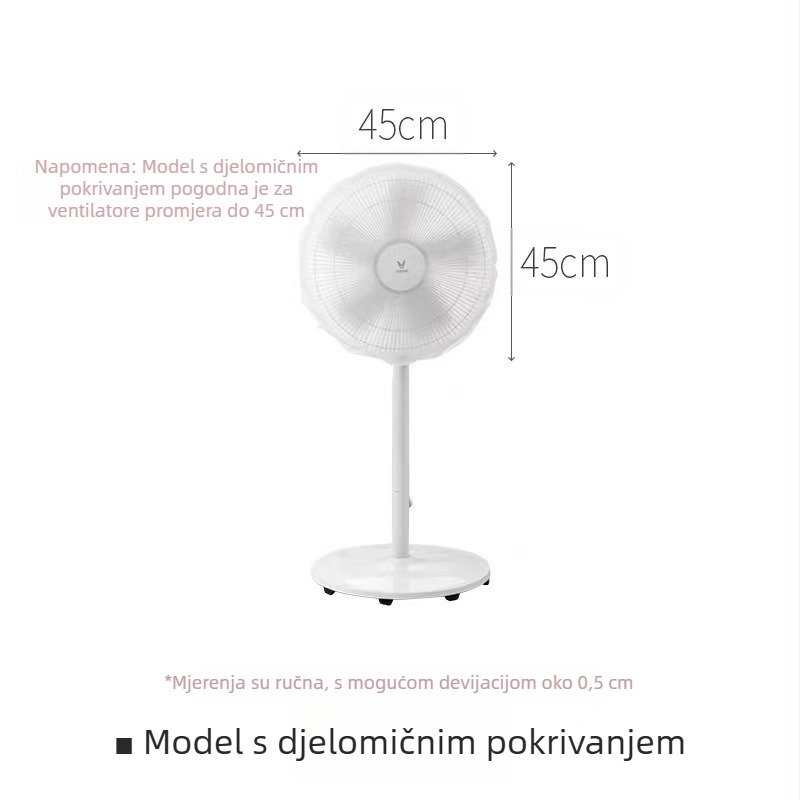 Krilni zaštita prašine za ventilator – PVC | univerzalno za toranj/stojeći ventilator | br. Xuanjin | moderan minimalistički stil | prilagodljivo