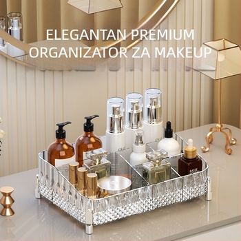 Kutija za pohranu kozmetike — s ladicom, otporna na prašinu, velika zapremina, stolni organizator; materijal PET+PP; branda Three Arts; moderan minimalistički stil; izdanje 2024.