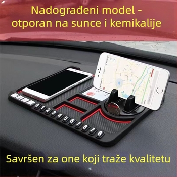 Višenamjenska silikon‑protuklizna podloga za ploču automobila s držačem za telefon i prostorom za pohranu