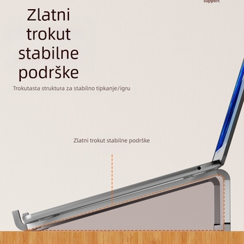Sklopivi stolni stalak od aluminijske legure za notebook i tablet s podizanjem i hlađenjem