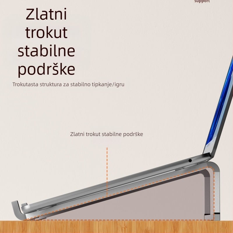 Sklopivi stolni stalak od aluminijske legure za notebook i tablet s podizanjem i hlađenjem