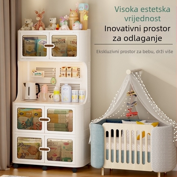 Zidni ormar za skladištenje majki i beba sa stolom za hranjenje, model 9614, materijal polipropilen (PP), stil light luxury