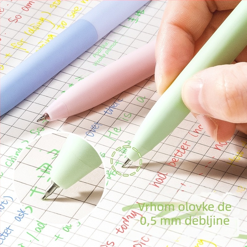 Set od pet gel pera Macaron serije u vintage stilu, plastično kućište, materijal vrha: druge materijale, neizbrisivo